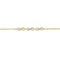 9ct Yellow Gold Silver Infused Two Tone Infinity Bracelet Bracelets Bevilles 