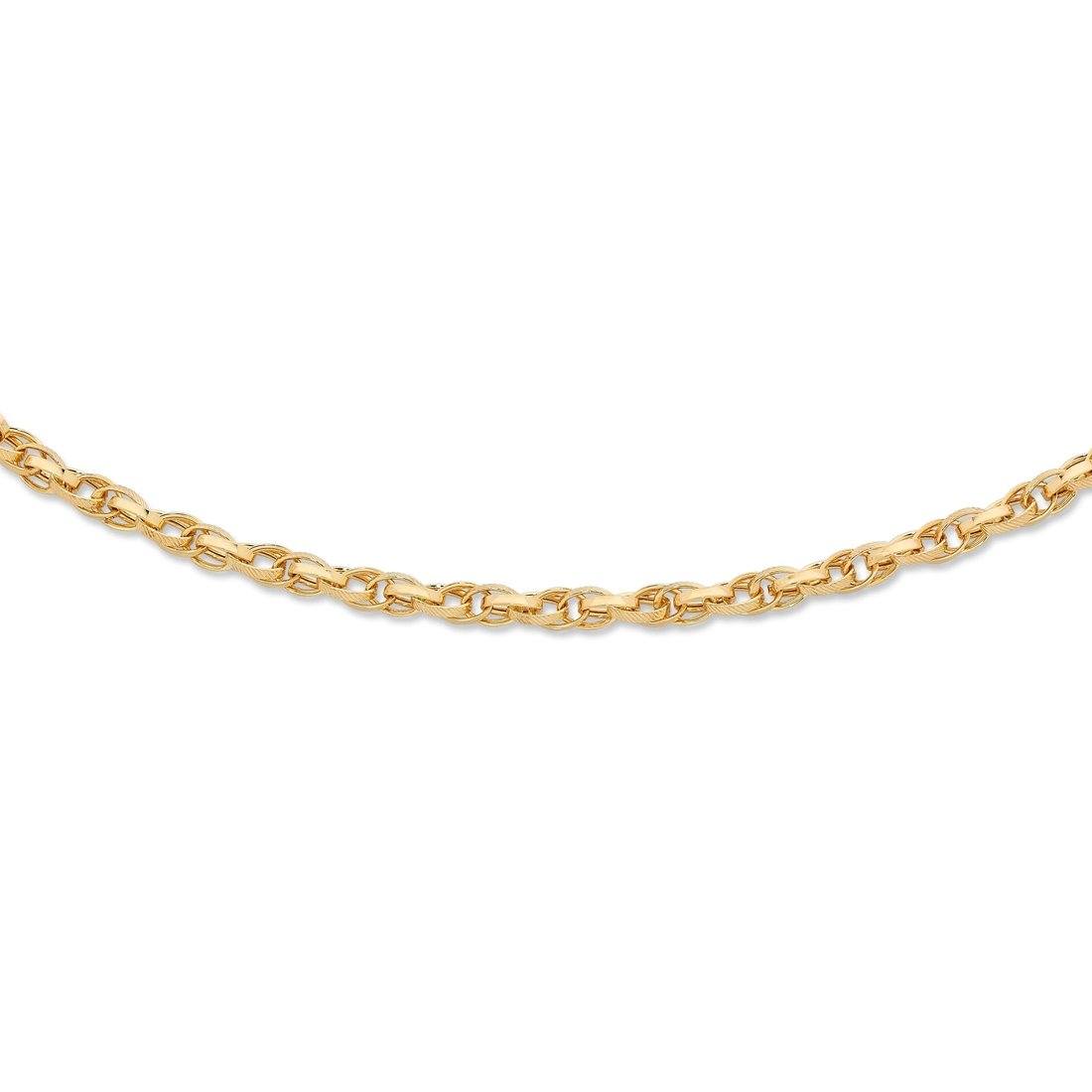 9ct Yellow Gold Silver Infused Double Oval Belcher Bracelet Bracelets Bevilles 