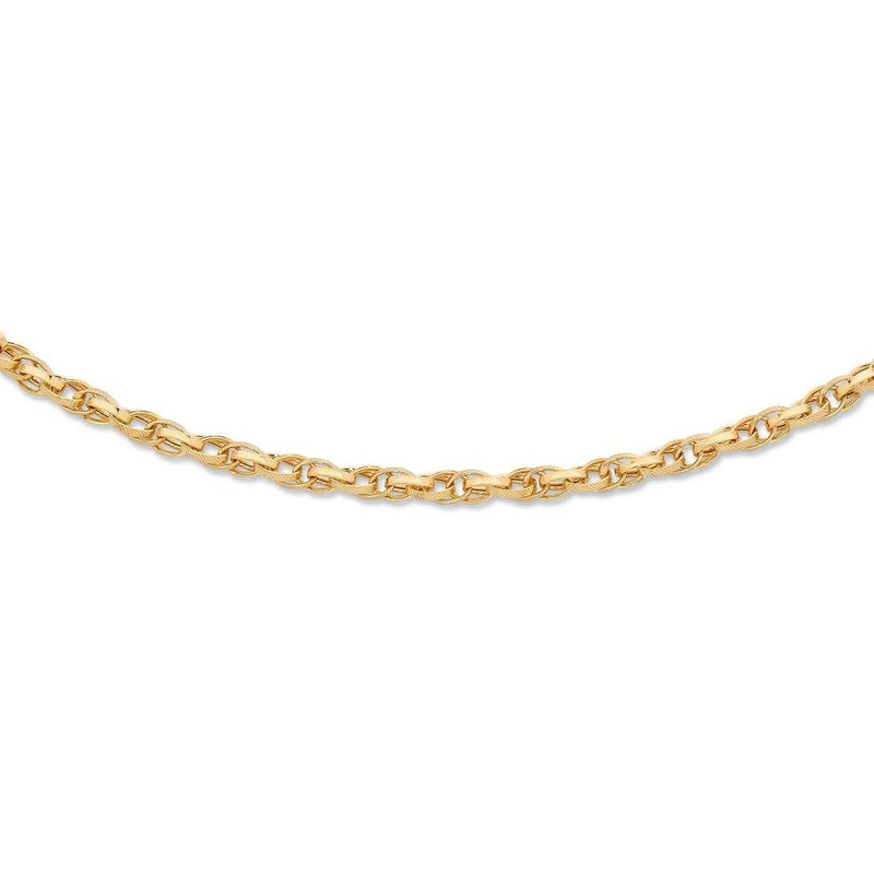 9ct Yellow Gold Silver Infused Double Oval Belcher Bracelet Bracelets Bevilles 