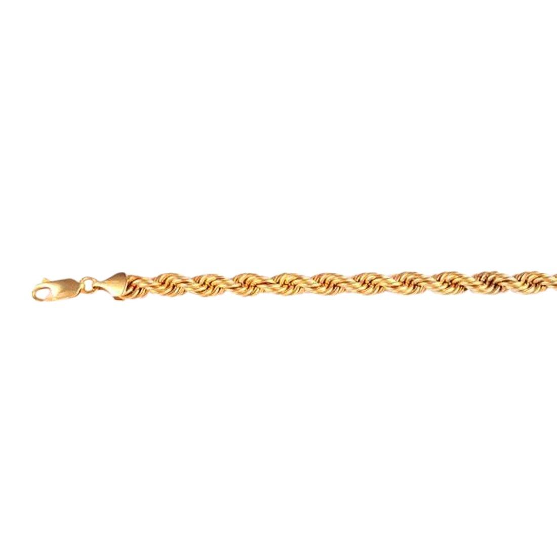9ct Yellow Gold Silver Infused Triple Row Bracelet 19cm Bracelets Bevilles 