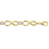 9ct Yellow Gold Silver Infused Infinity Cubic Zirconia Bracelet Bracelets Bevilles 