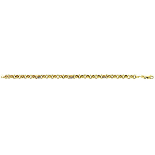 9ct Yellow Gold Silver Infused Cubic Zirconia Set Belcher Bracelet Bracelets Bevilles 