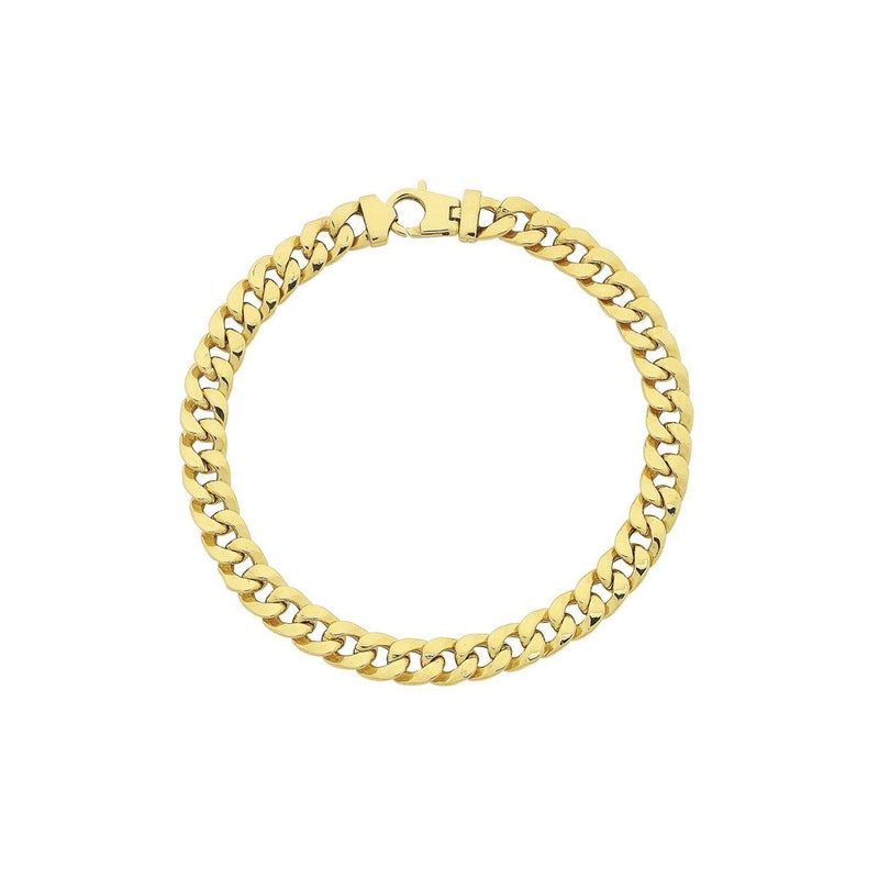 9ct Gold Silver Infused Flat Curb Bracelet 22cm Bracelets Bevilles 