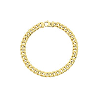 9ct Gold Silver Infused Flat Curb Bracelet 22cm Bracelets Bevilles 