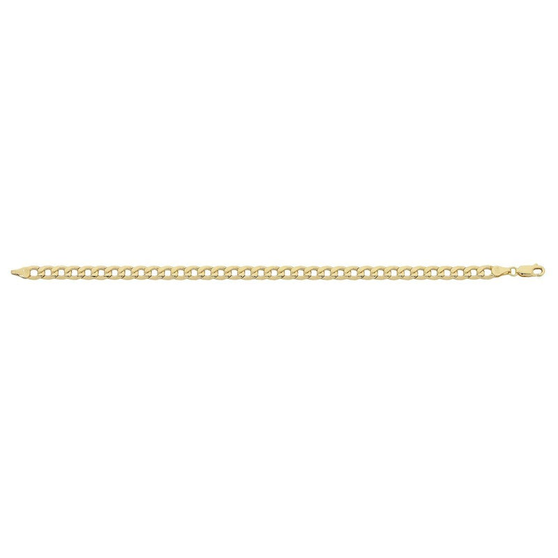9ct Yellow Gold Silver Infused 21cm Curb Bracelet Bracelets Bevilles 