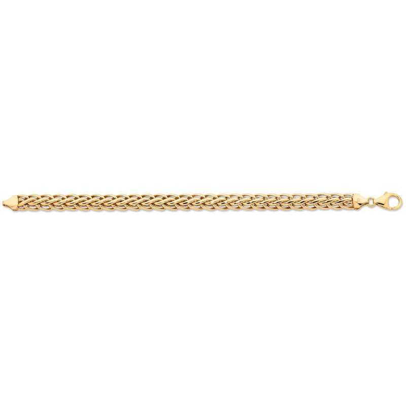 9ct Yellow Gold Silver Infused Swirl Link Fancy Bracelet Bracelets Bevilles 