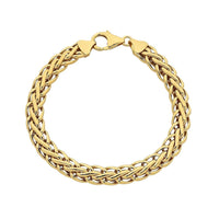 9ct Yellow Gold Silver Infused Swirl Link Fancy Bracelet Bracelets Bevilles 
