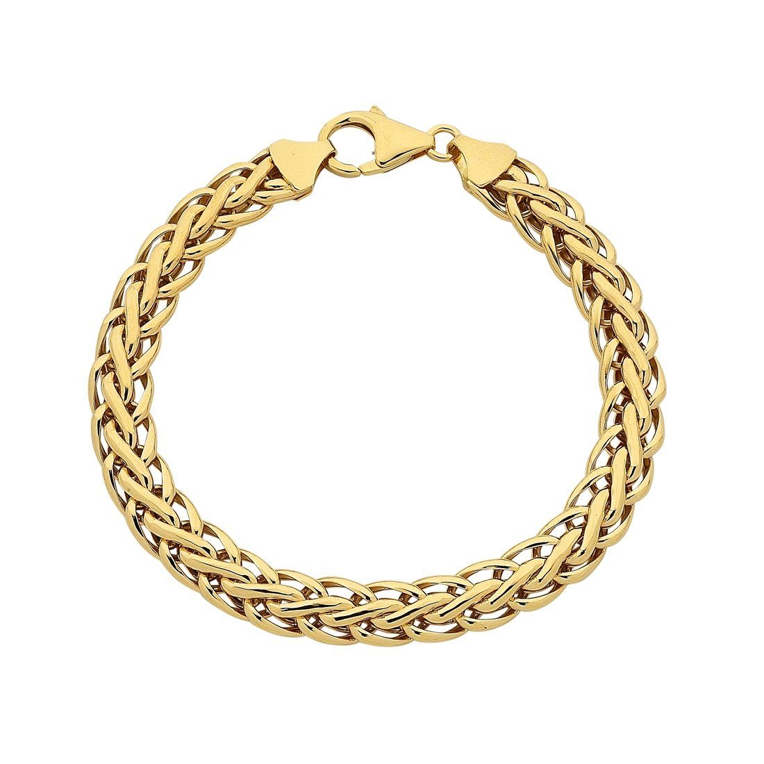9ct Yellow Gold Silver Infused Swirl Link Fancy Bracelet Bracelets Bevilles 