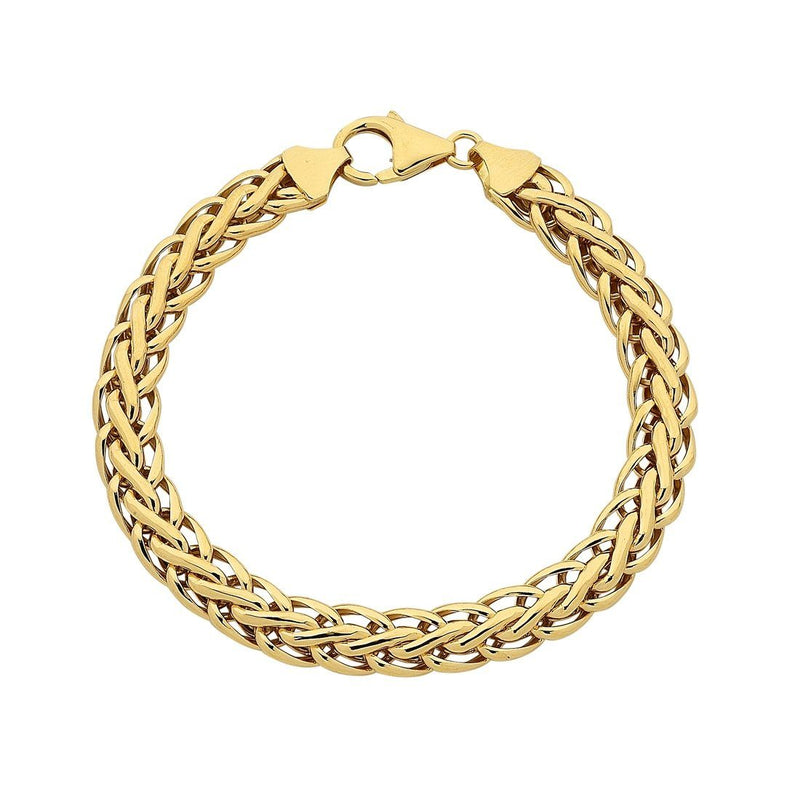 9ct Yellow Gold Silver Infused Swirl Link Fancy Bracelet Bracelets Bevilles 
