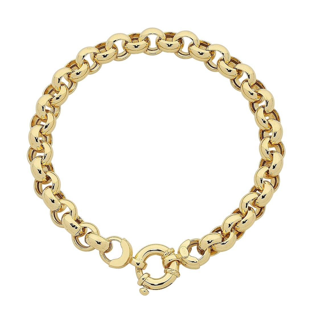 9ct Yellow Gold Silver Infused Bolt Ring Bracelet Bracelets Bevilles 