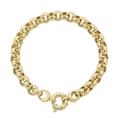 9ct Yellow Gold Silver Infused Bolt Ring Bracelet Bracelets Bevilles 