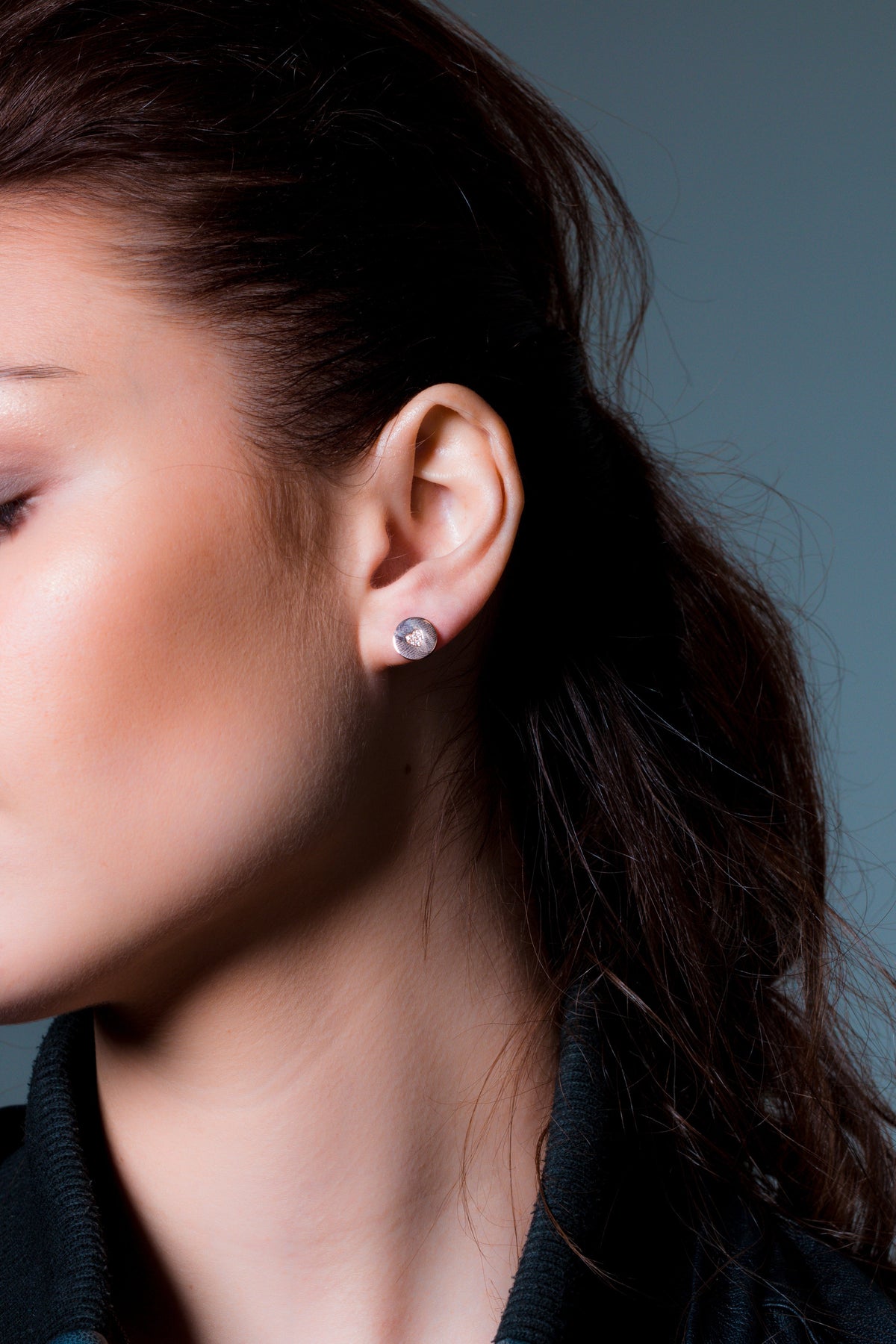 GEORGINI ROCK STAR HEART DISC ROSE GOLD EARRINGS Georgini 