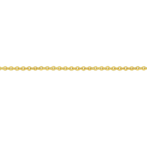 9ct Yellow Gold Silver Infused Fine Cable Necklace 40cm Necklaces Bevilles 