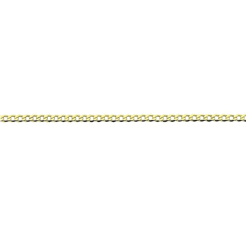 9ct Yellow Gold Silver Infused Open Curb Necklace 50cm Necklaces Bevilles 
