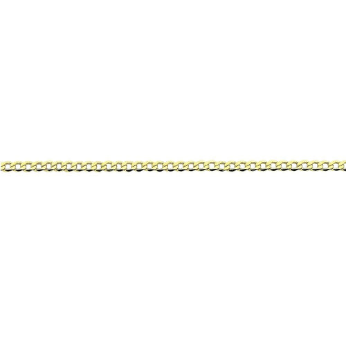 9ct Yellow Gold Silver Infused Open Curb Necklace 45cm Necklaces Bevilles 