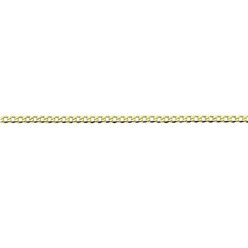 9ct Yellow Gold Silver Infused Open Curb Necklace 65cm Necklaces Bevilles 