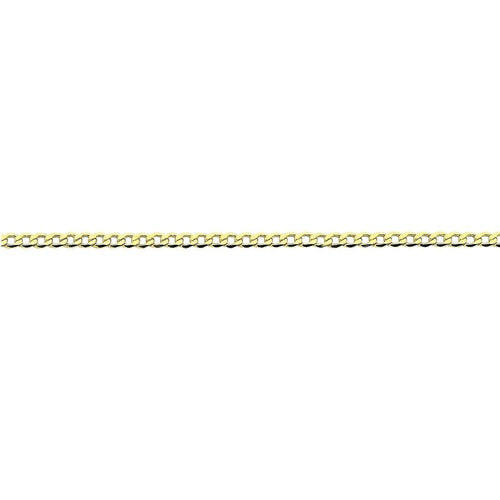 9ct Yellow Gold Silver Infused Open Curb Necklace 75cm Necklaces Bevilles 
