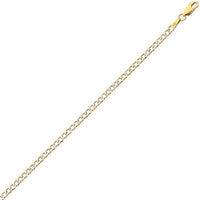 9ct Yellow Gold Silver Infused Two Tone Curb Chain Necklace Necklaces Bevilles 