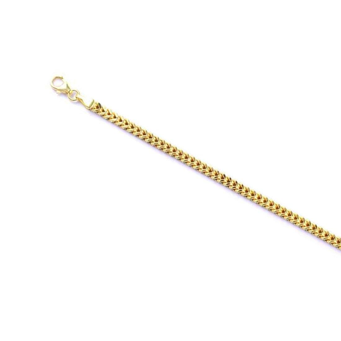 9ct Yellow Gold Silver Infused Four Sided Curb Necklace 55cm Necklaces Bevilles 