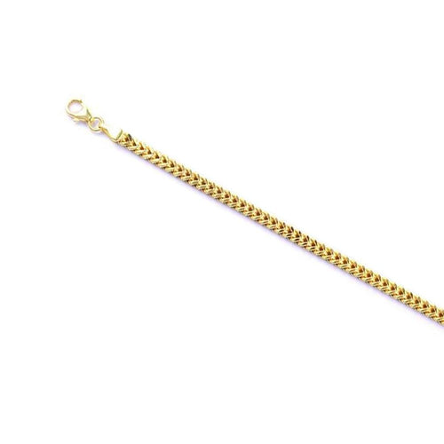 9ct Yellow Gold Silver Infused Four Sided Curb Necklace 55cm Necklaces Bevilles 