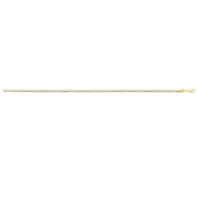 9ct Yellow Gold Silver Infused Omega Necklace 45cm Necklaces Bevilles 