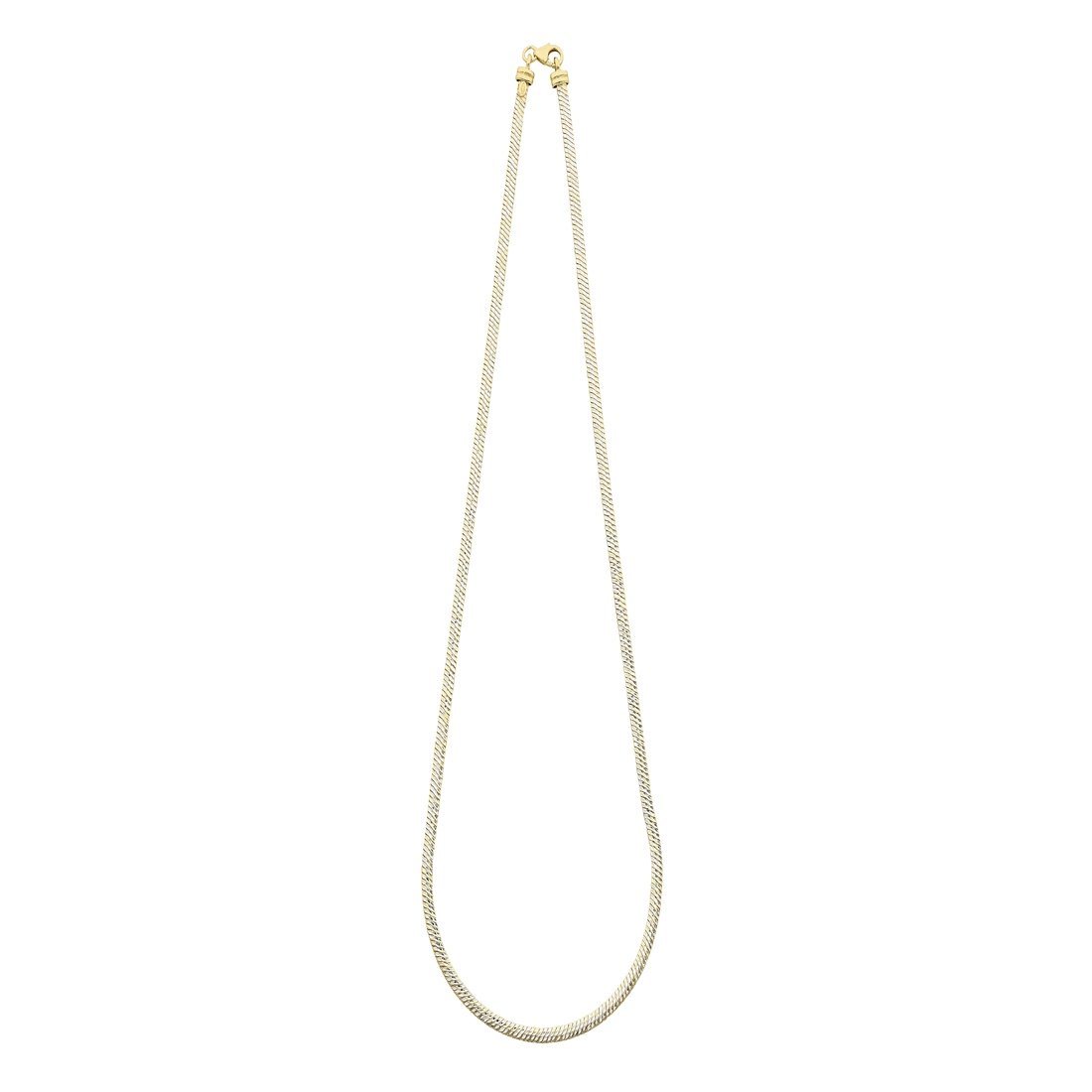 9ct Yellow Gold Silver Infused Omega Necklace 45cm Necklaces Bevilles 