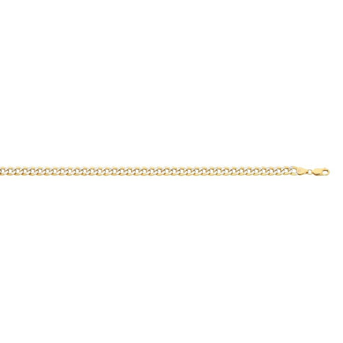 9ct Two Tone Gold Silver Infused Diamond Cut Curb Necklace Necklaces Bevilles 
