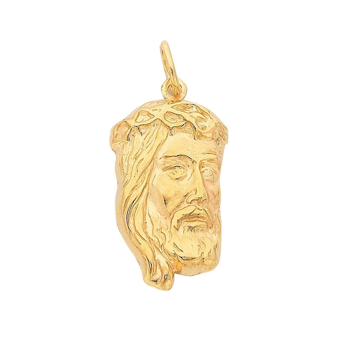 9ct Yellow Gold Silver Infused Jesus Charm Necklaces Bevilles 