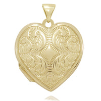 9ct Yellow Gold Infused Filigree Heart Locket 21mm Necklaces Bevilles 