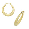 9ct Yellow Gold Silver Infused Diamond Cut Creole Hoop Earrings Earrings Bevilles 