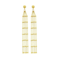 9ct Yellow Gold Silver Infused 4 Strand Drop Earrings Earrings Bevilles 