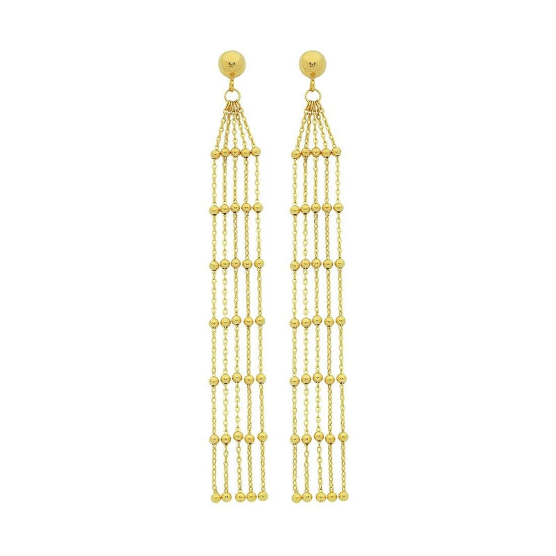 9ct Yellow Gold Silver Infused 4 Strand Drop Earrings Earrings Bevilles 
