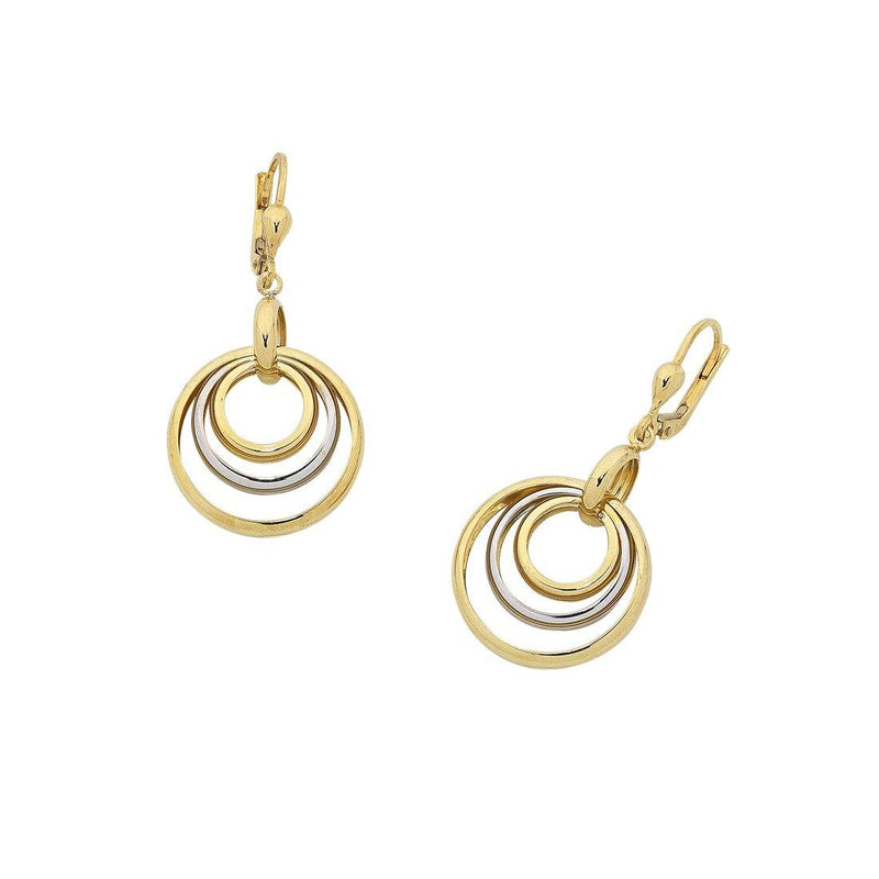 9ct Yellow Gold Silver Infused Two Tone Earrings Earrings Bevilles 