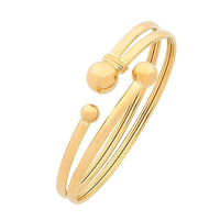 9ct Yellow Gold Silver Infused Double Bangle Bracelets Bevilles 