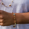 9ct Yellow Gold Silver Infused Multi Coloured Stones Bracelet Bracelets Bevilles 