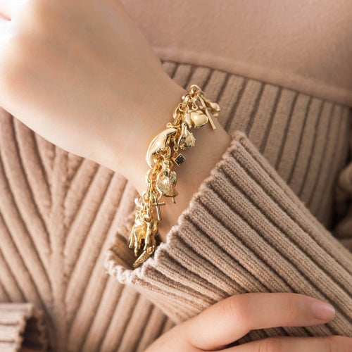 9ct Yellow Gold Silver Filled Charm Bracelet Bracelets Bevilles 