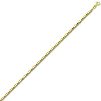 9ct Yellow Gold Silver Infused Box Chain Necklace Necklaces Bevilles 