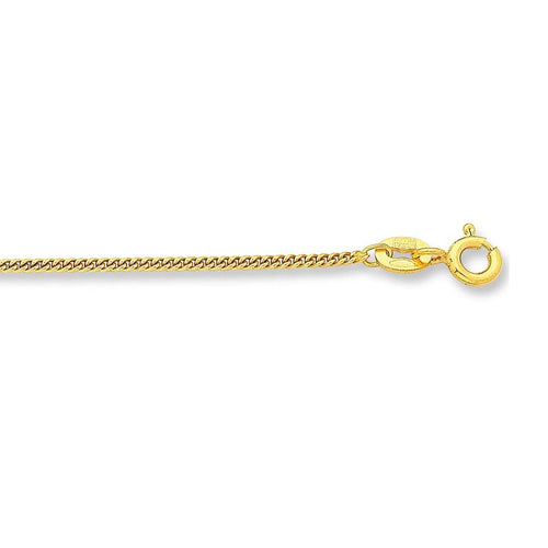 9ct Yellow Gold Silver Infused Curb Necklace 55cm Necklaces Bevilles 