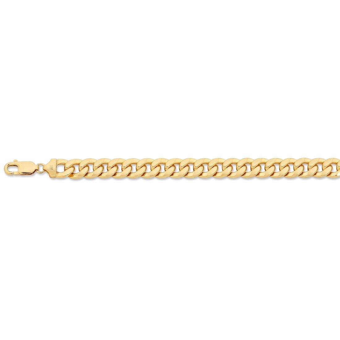 9ct Yellow Gold Silver Infused Curb Necklace 55cm Necklaces Bevilles 