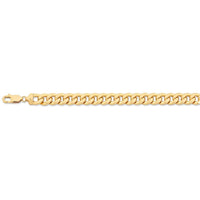9ct Yellow Gold Silver Infused Curb Necklace 55cm Necklaces Bevilles 