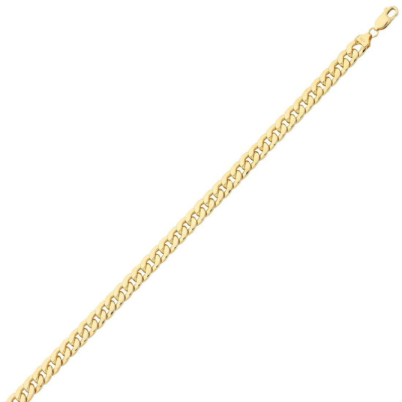9ct Yellow Gold Silver Infused Curb Necklace 60cm Necklaces Bevilles 