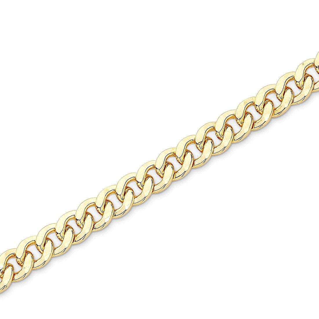 9ct Yellow Gold Silver Infused Curb Necklace 50cm Necklaces Bevilles 
