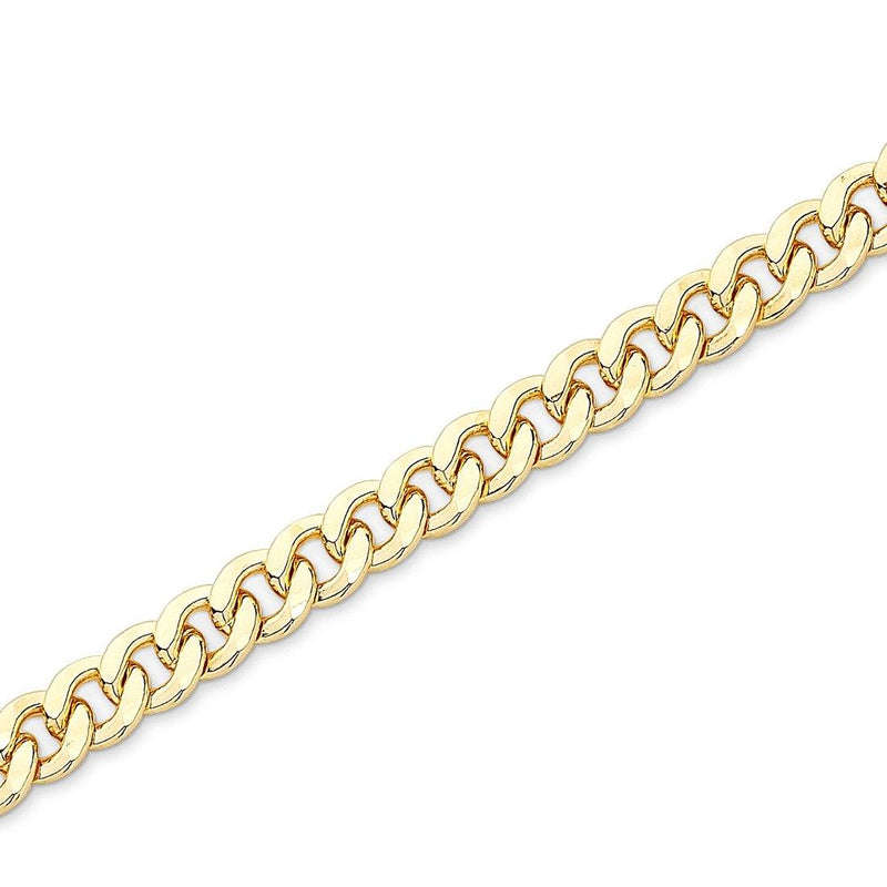 9ct Yellow Gold Silver Infused Curb Necklace 50cm Necklaces Bevilles 