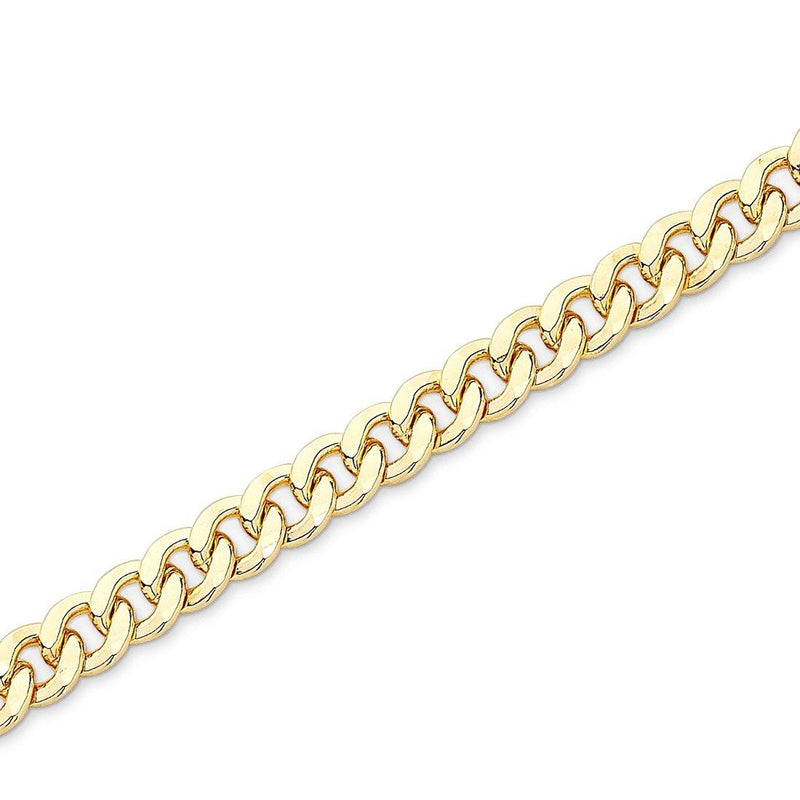 9ct Yellow Gold Silver Infused Curb Necklace 55cm Necklaces Bevilles 