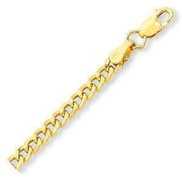 9ct Yellow Gold Silver Infused Flat Curb Necklace 45cm Necklaces Bevilles 