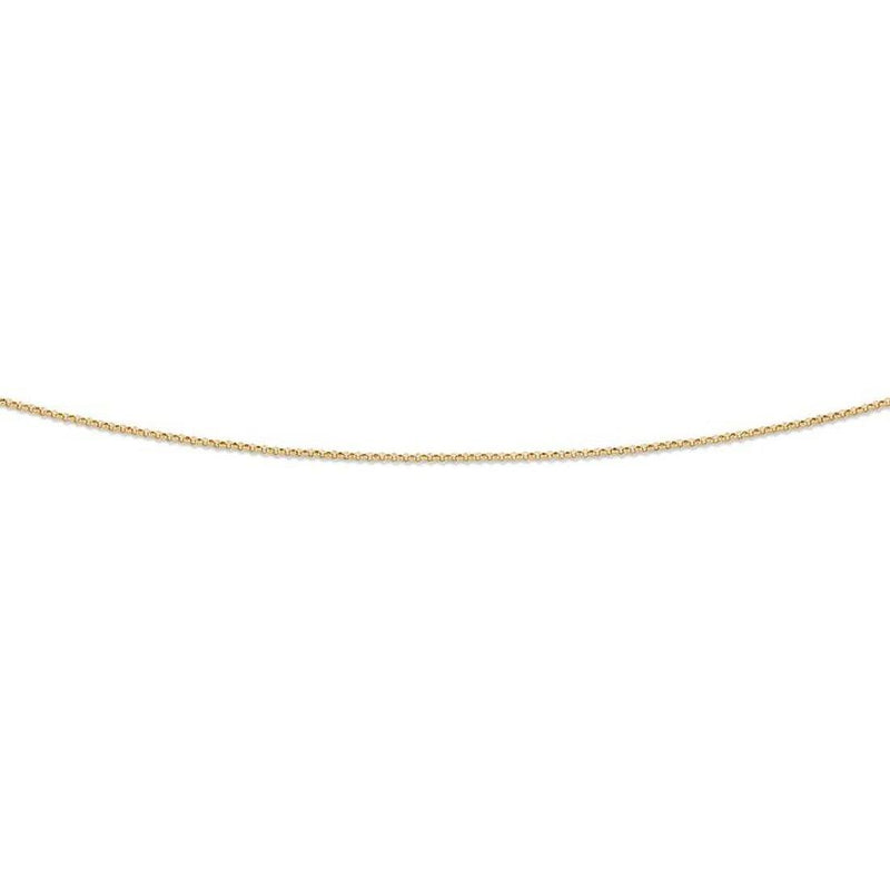 9ct Yellow Gold Silver Infused Belcher Necklace Chain 65cm Necklaces Bevilles 