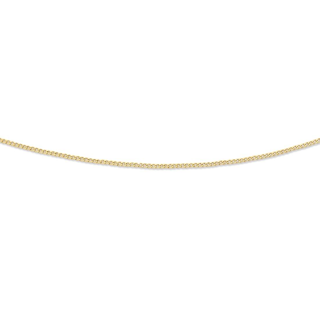 9ct Yellow Gold Silver Infused 50cm Flat Curb Necklace Necklaces Bevilles 