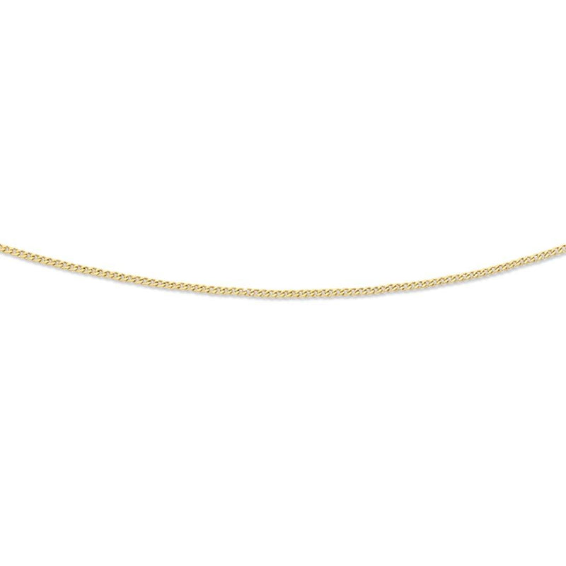 9ct Yellow Gold Silver Infused 55cm Flat Curb Necklace Necklaces Bevilles 