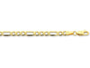 9ct Yellow Gold Silver Infused Flat Figaro Necklace 55cm Necklaces Bevilles 