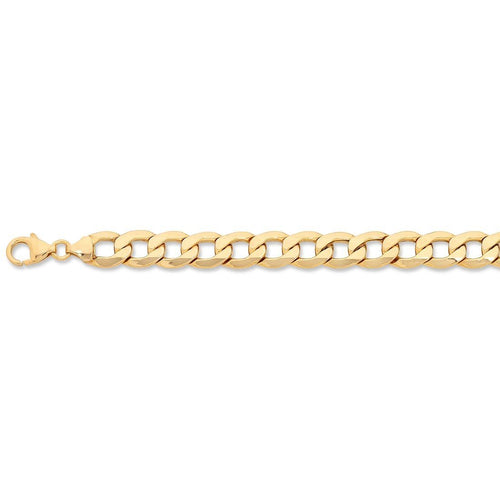9ct Yellow Gold Silver Infused Curb Necklace Necklaces Bevilles 